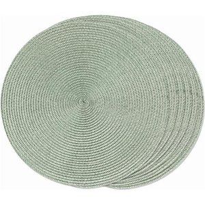 Round Braided Placemats Set of 6 Woven Washable Non-Slip Table mats 15 inch